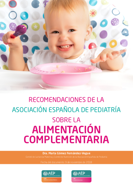 Moderar instalaciones hombro Recomendaciones de la AEP sobre alimentación complementaria | Asociación  Española de Pediatría