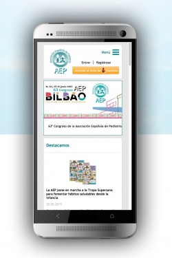 Web de la AEP en un móvil