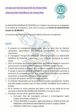 Ayuda de Investigación en Pediatría 2014 de la AEP