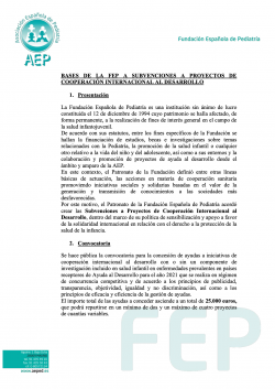 Subvención AEP-FEP para proyectos de cooperación internacional al desarrollo 2021