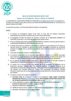 Beca AEP de ayuda a la investigación clínica o básica en Pediatría 2021