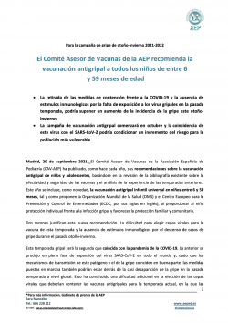 Ejecutable puerta jurado Campaña antigripal 2021-2022: El CAV-AEP recomienda la vacunación universal  en niños de 6 a 59 meses | Asociación Española de Pediatría