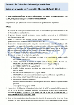 Fomento de estímulo a la investigación Ordesa sobre un proyecto en prevención de